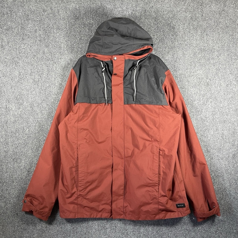 Decathlon FORCLAZ Travel Trekking 3in1 Jacket TRAVEL 100 - Red Mens Size 2XL